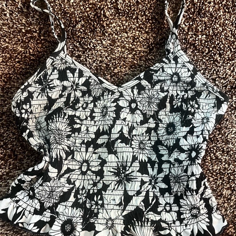 Floral Black and White Camisole